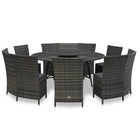 Tuinset 7-delig poly rattan grijs