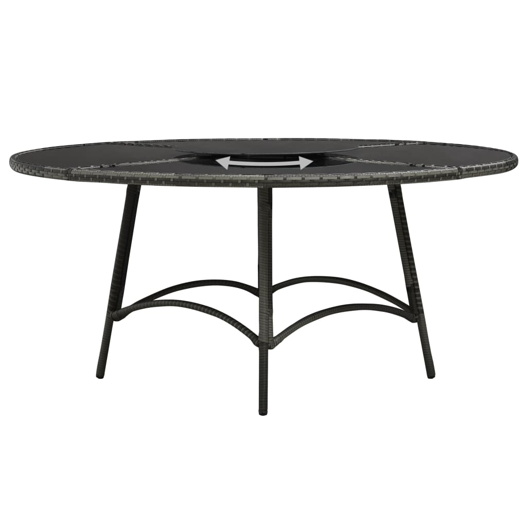 7-Delige Tuinset Met Kussens Poly Rattan Grijs