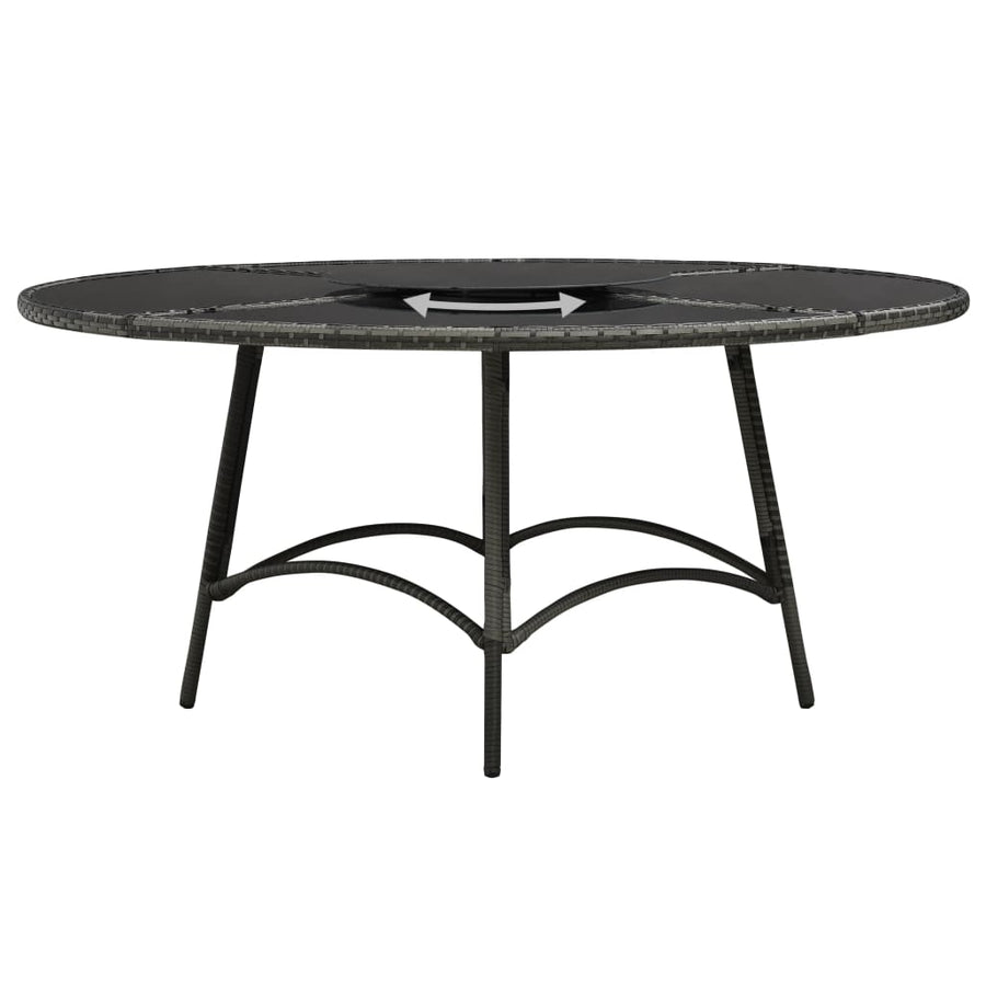 7-Delige Tuinset Met Kussens Poly Rattan Grijs