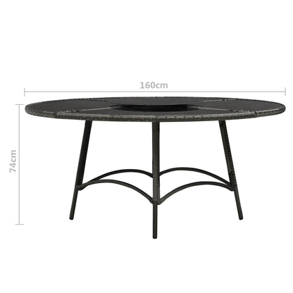 7-Delige Tuinset Met Kussens Poly Rattan Grijs