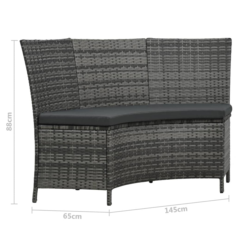7-Delige Tuinset Met Kussens Poly Rattan Grijs