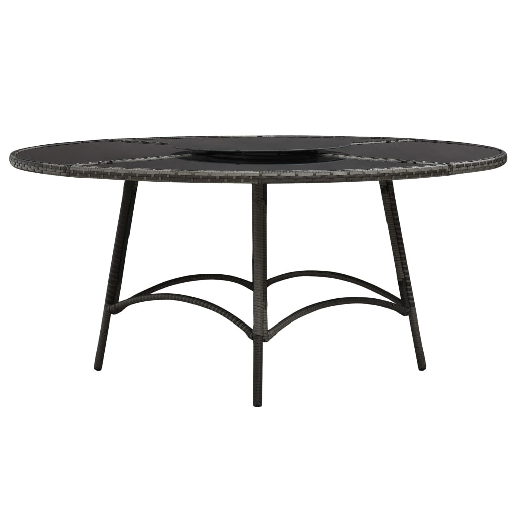 7-Delige Tuinset Met Kussens Poly Rattan Grijs