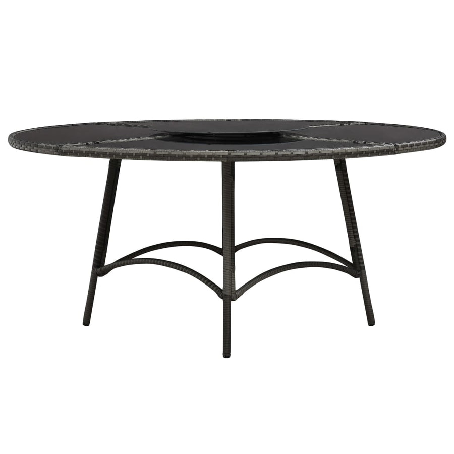 7-Delige Tuinset Met Kussens Poly Rattan Grijs
