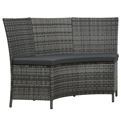 7-Delige Tuinset Met Kussens Poly Rattan Grijs