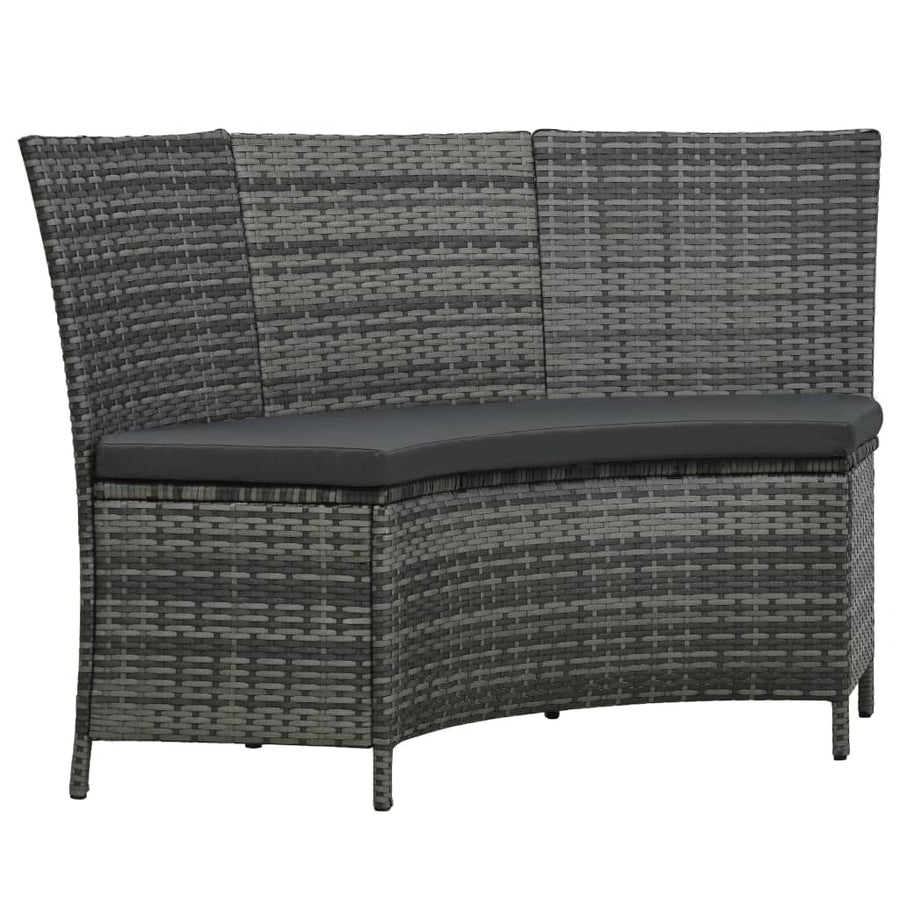 7-Delige Tuinset Met Kussens Poly Rattan Grijs