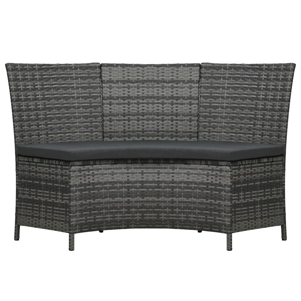 7-Delige Tuinset Met Kussens Poly Rattan Grijs