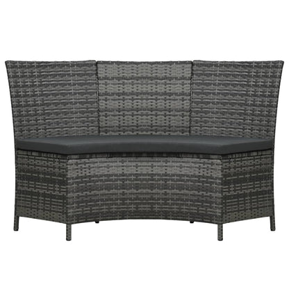 7-Delige Tuinset Met Kussens Poly Rattan Grijs