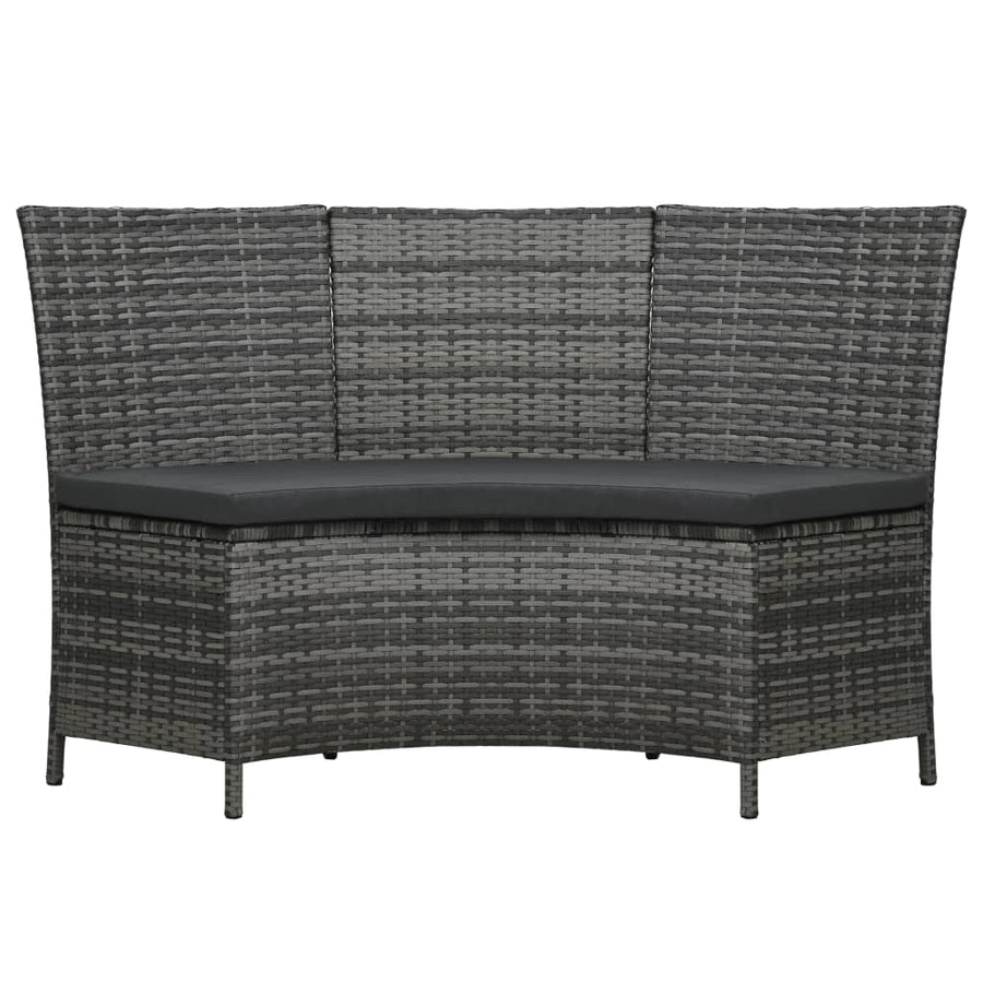 7-Delige Tuinset Met Kussens Poly Rattan Grijs