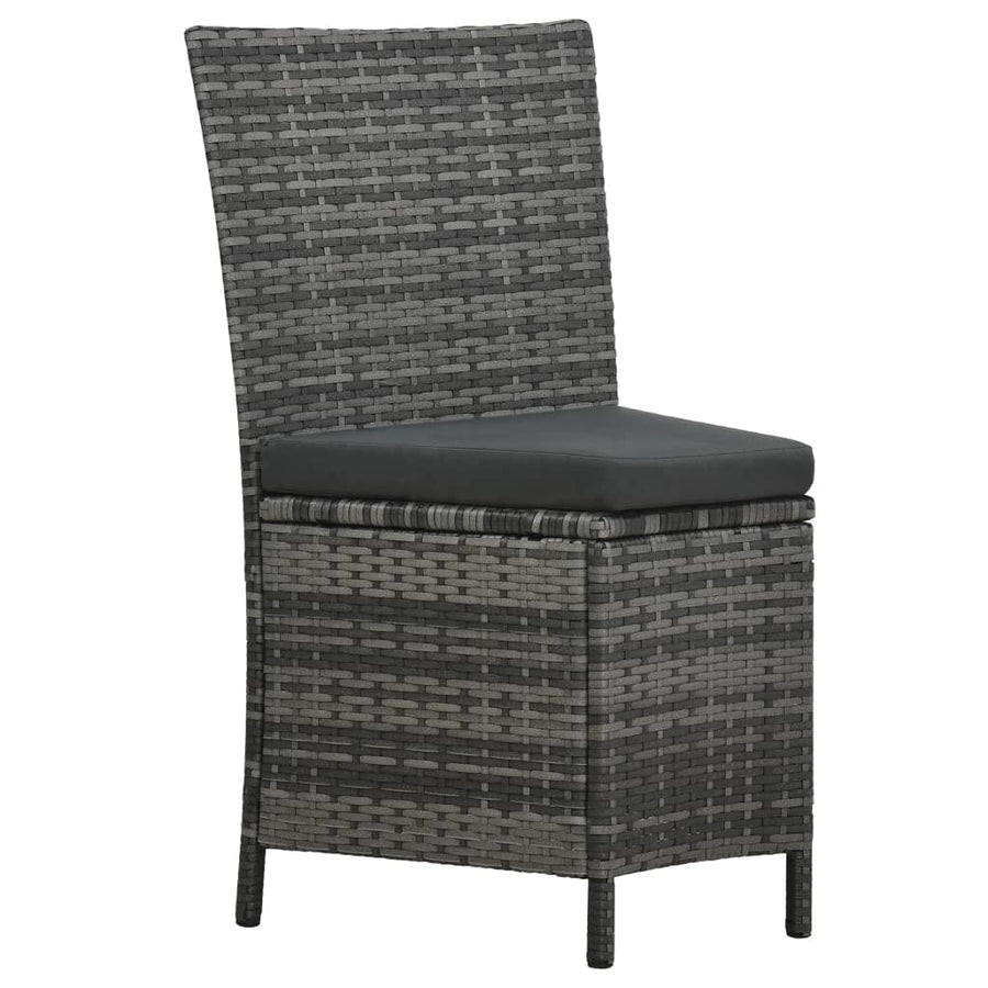 7-Delige Tuinset Met Kussens Poly Rattan Grijs