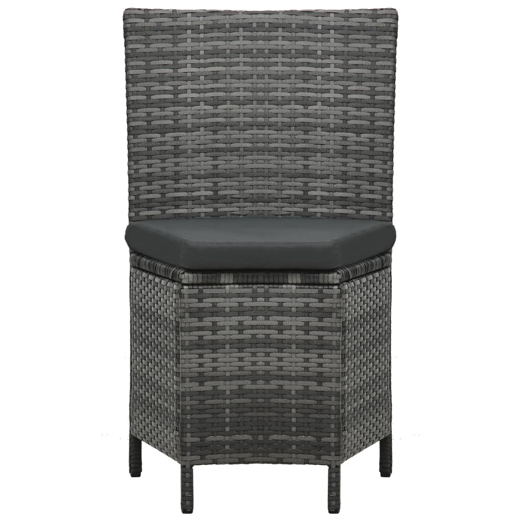 7-Delige Tuinset Met Kussens Poly Rattan Grijs