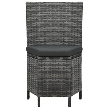 7-Delige Tuinset Met Kussens Poly Rattan Grijs