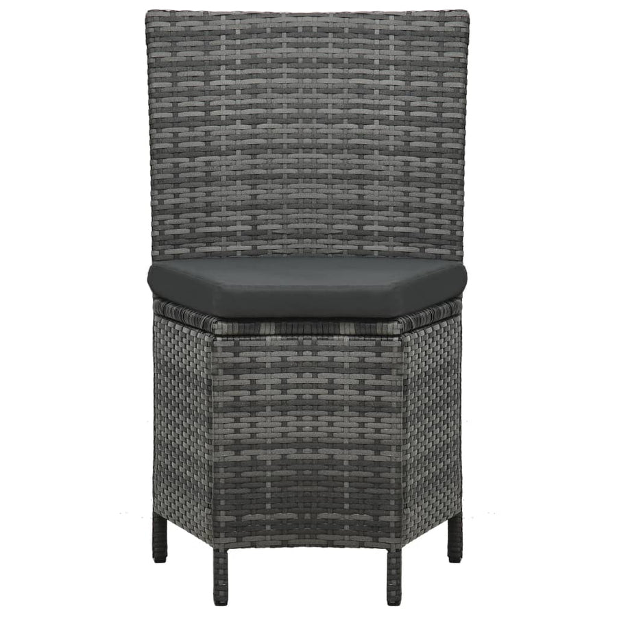 7-Delige Tuinset Met Kussens Poly Rattan Grijs