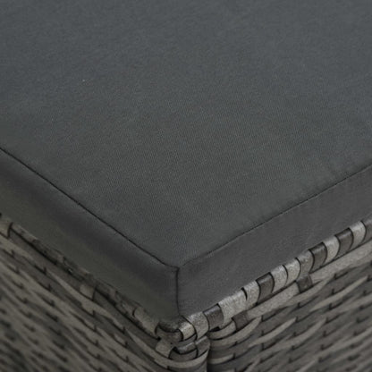 7-Delige Tuinset Met Kussens Poly Rattan Grijs