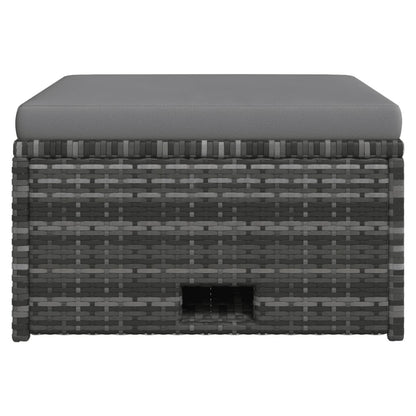 4-Delige Loungeset Met Kussens Poly Rattan Grijs