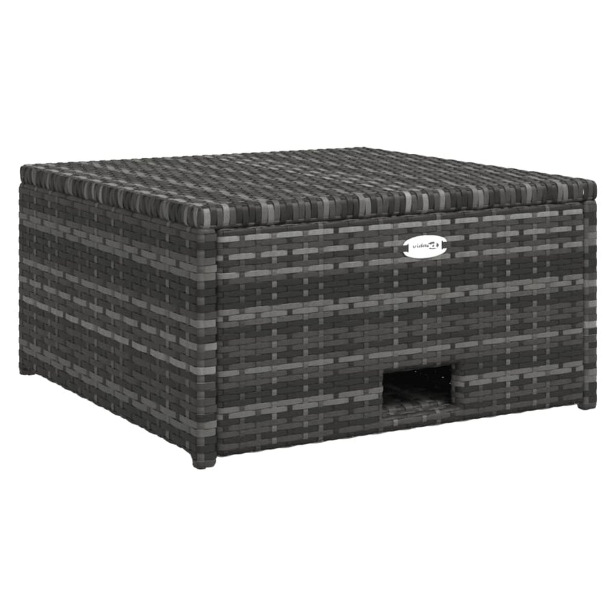 4-Delige Loungeset Met Kussens Poly Rattan Grijs