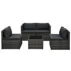 Loungeset poly rattan grijs 4 personen
