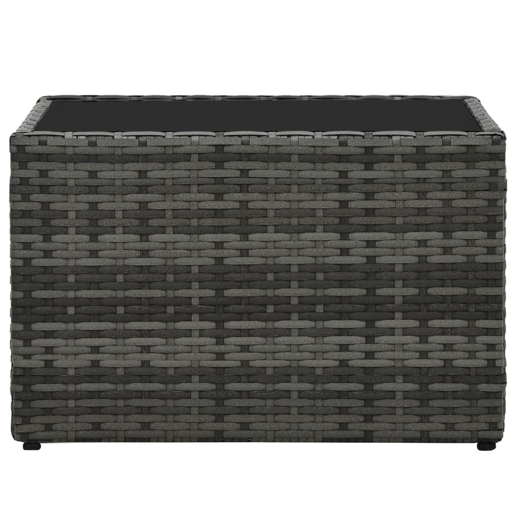 Loungeset Met Kussens Poly Rattan Grijs