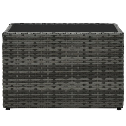 Loungeset Met Kussens Poly Rattan Grijs