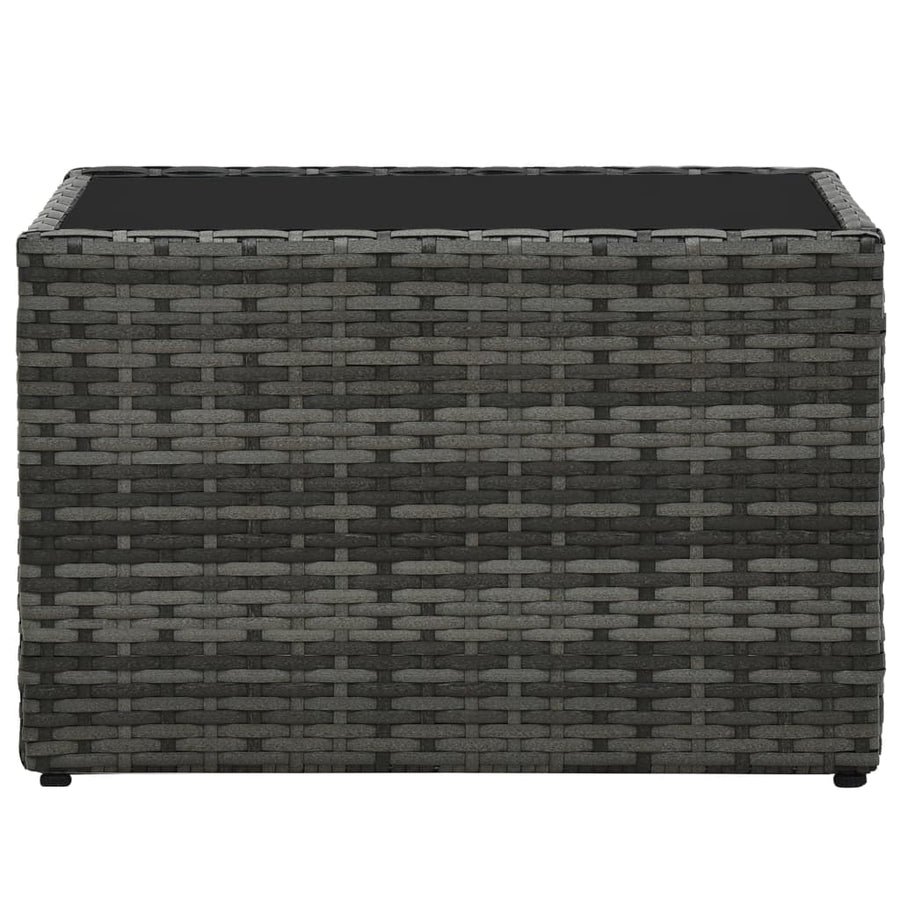 Loungeset Met Kussens Poly Rattan Grijs