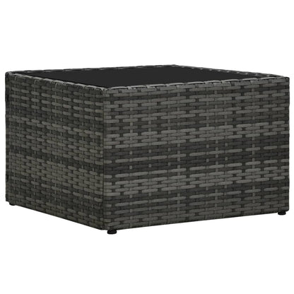 Loungeset Met Kussens Poly Rattan Grijs
