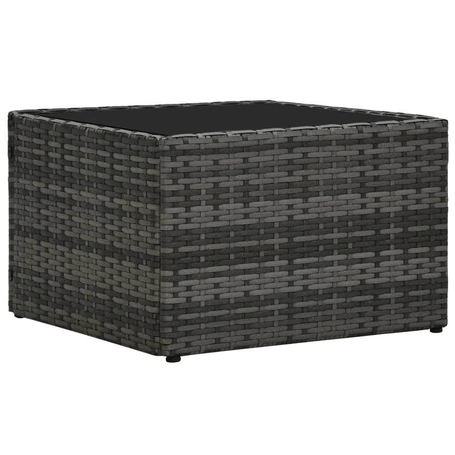 Loungeset Met Kussens Poly Rattan Grijs