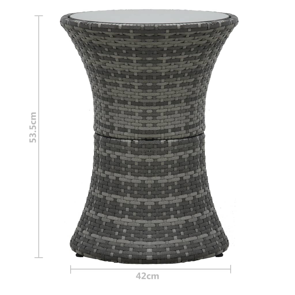 Bistroset Met Kussens Poly Rattan Grijs