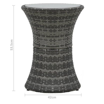 Bistroset Met Kussens Poly Rattan Grijs