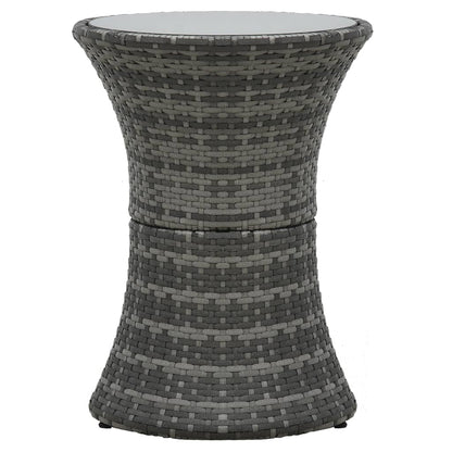 Bistroset Met Kussens Poly Rattan Grijs
