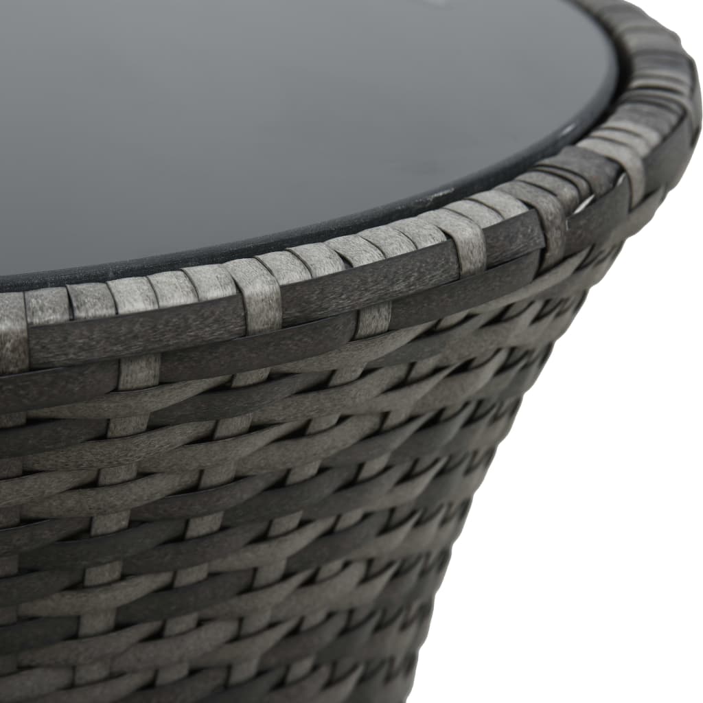 Bistroset Met Kussens Poly Rattan Grijs