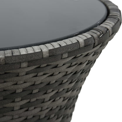 Bistroset Met Kussens Poly Rattan Grijs