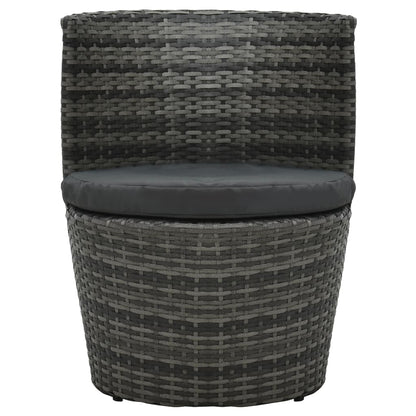 Bistroset Met Kussens Poly Rattan Grijs
