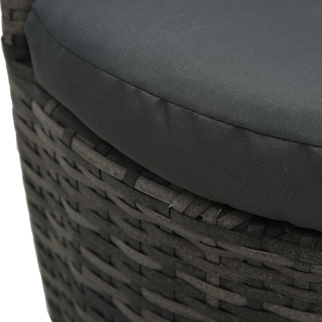 Bistroset Met Kussens Poly Rattan Grijs