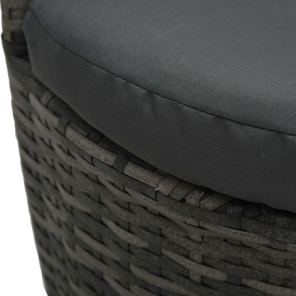 Bistroset Met Kussens Poly Rattan Grijs