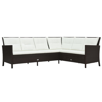 Loungeset Met Kussens Poly Rattan Bruin