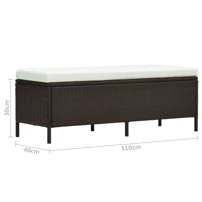 Loungeset Met Kussens Poly Rattan Bruin