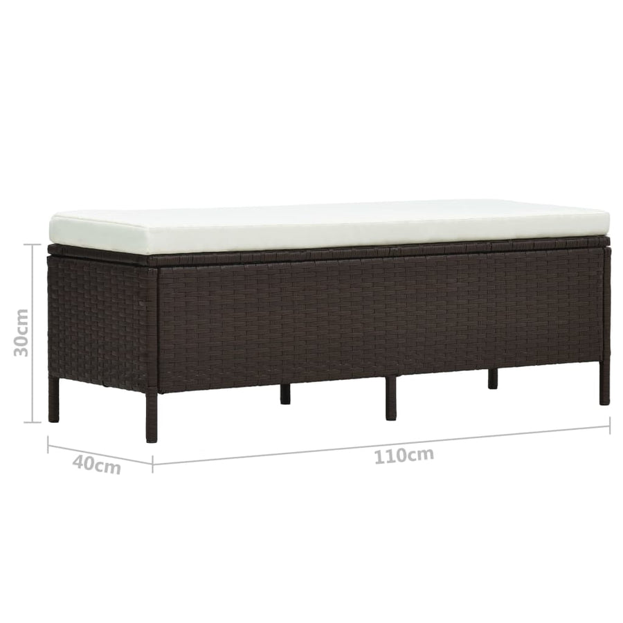 Loungeset Met Kussens Poly Rattan Bruin