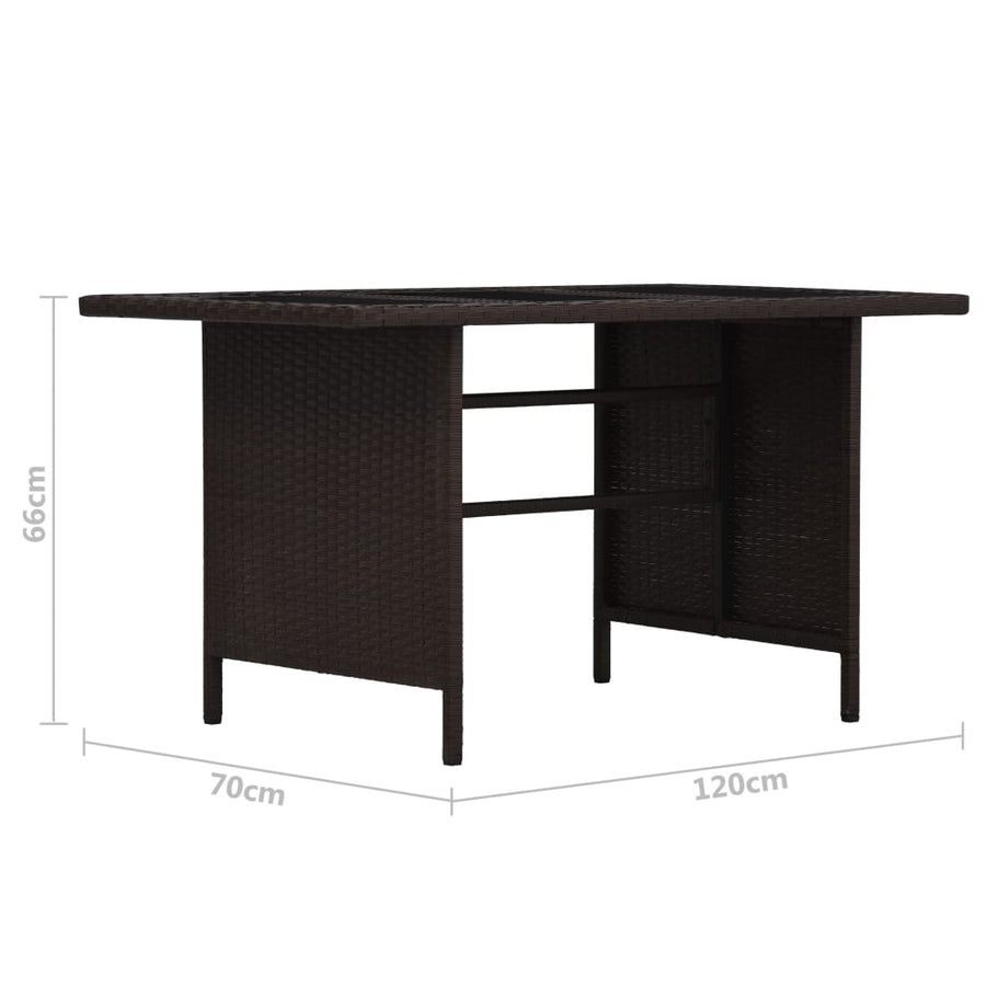 Loungeset Met Kussens Poly Rattan Bruin