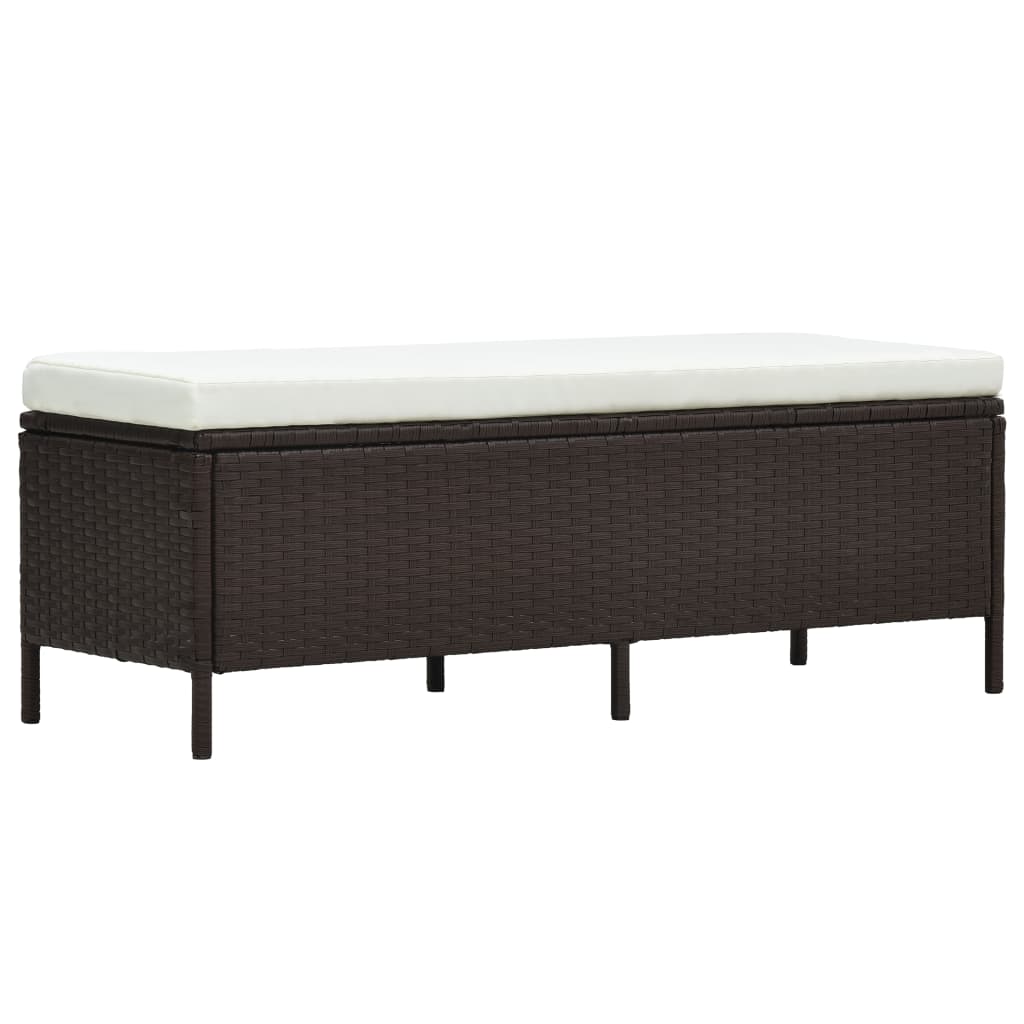Loungeset Met Kussens Poly Rattan Bruin
