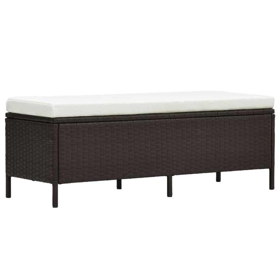 Loungeset Met Kussens Poly Rattan Bruin