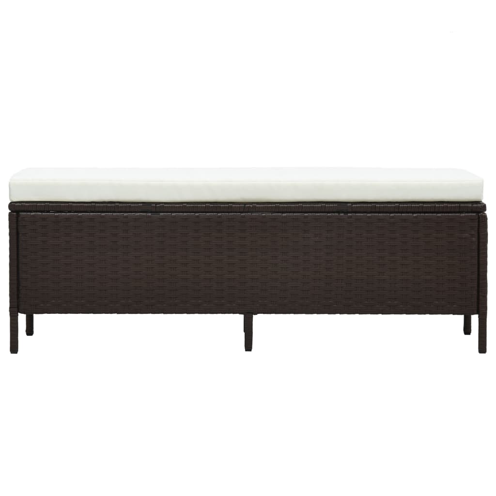 Loungeset Met Kussens Poly Rattan Bruin