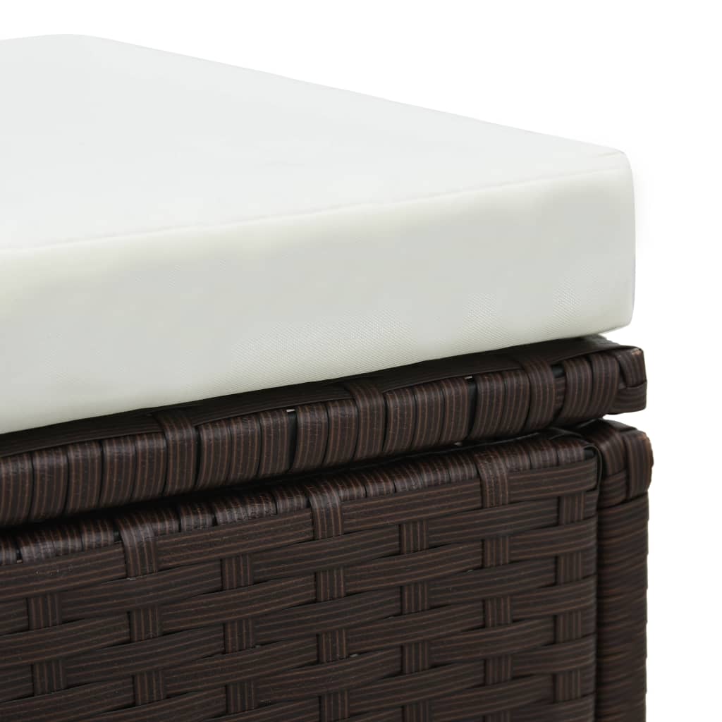 Loungeset Met Kussens Poly Rattan Bruin