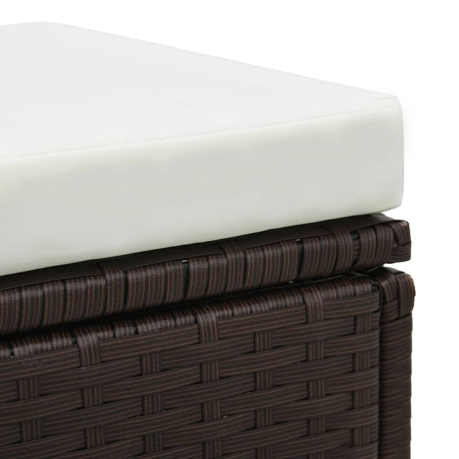 Loungeset Met Kussens Poly Rattan Bruin