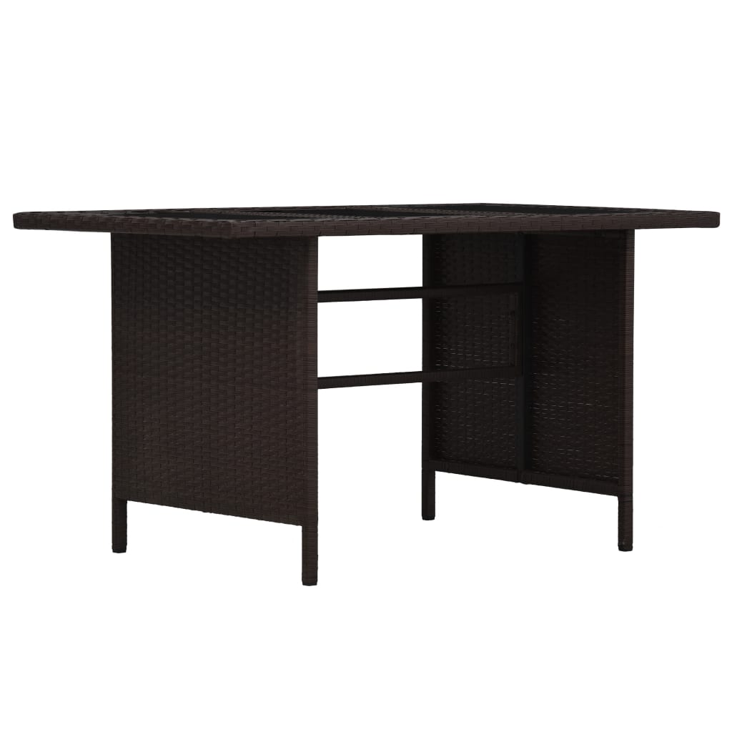 Loungeset Met Kussens Poly Rattan Bruin