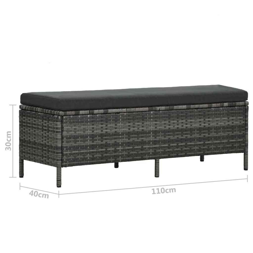 Loungeset Met Kussens Poly Rattan Grijs