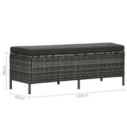 Loungeset Met Kussens Poly Rattan Grijs