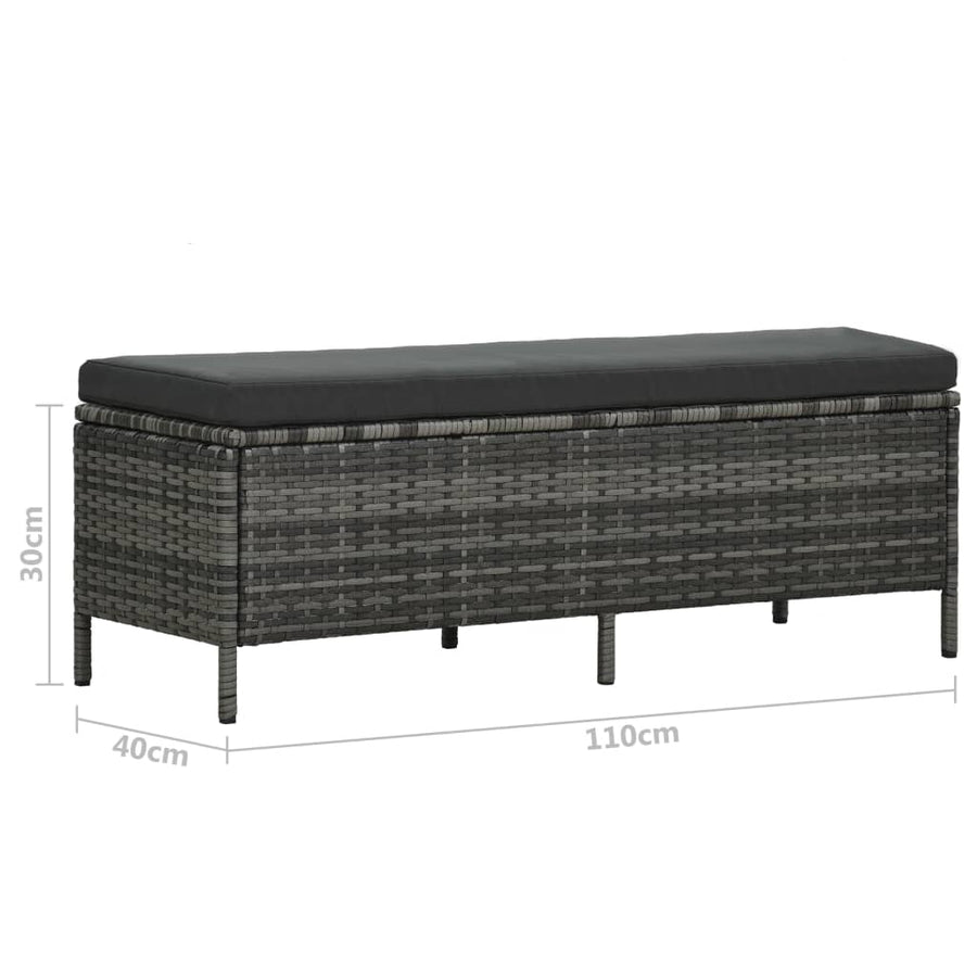 Loungeset Met Kussens Poly Rattan Grijs