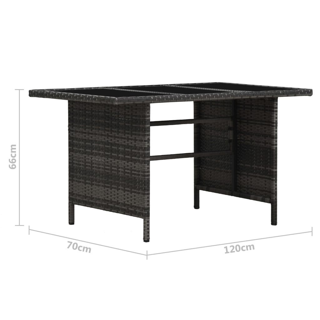 Loungeset Met Kussens Poly Rattan Grijs
