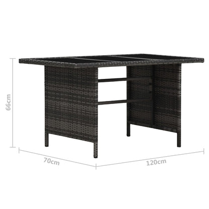 Loungeset Met Kussens Poly Rattan Grijs