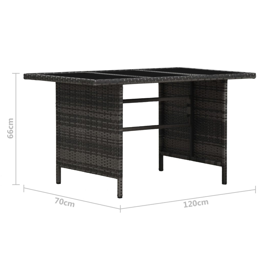 Loungeset Met Kussens Poly Rattan Grijs