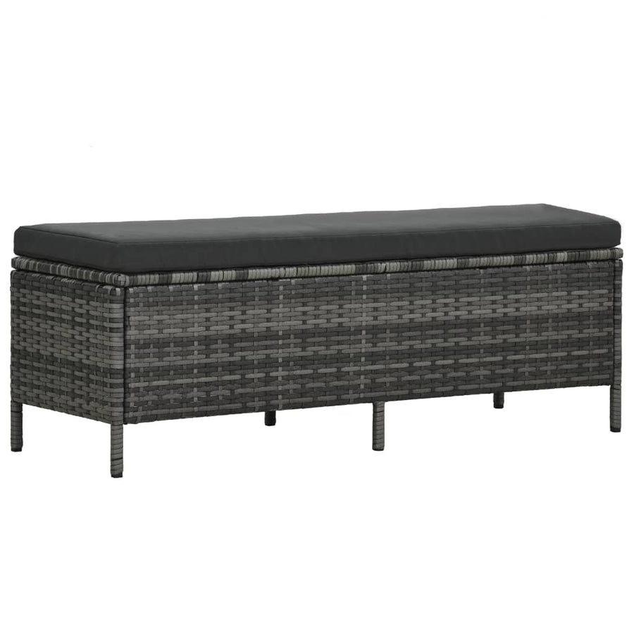 Loungeset Met Kussens Poly Rattan Grijs